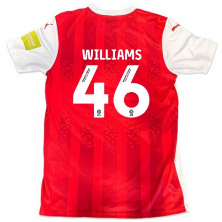 Kandiny Uomo Maglia Theo Williams #46 Rosso Bianco Kit Gara Home 2024/25 Maglietta