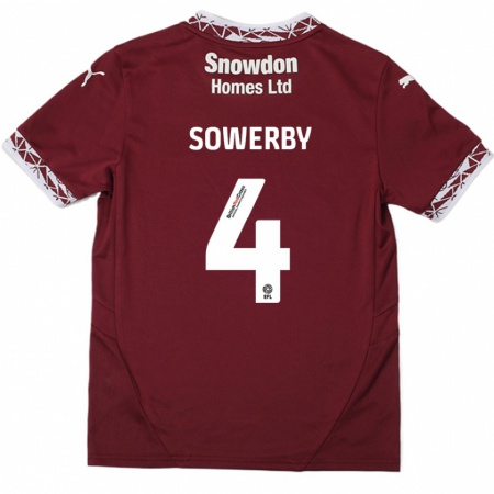 Kandiny Herren Jack Sowerby #4 Burgundrot Heimtrikot Trikot 2024/25 T-Shirt Österreich