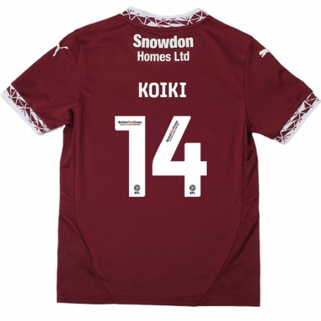 Kandiny Uomo Maglia Ali Koiki #14 Borgogna Kit Gara Home 2024/25 Maglietta