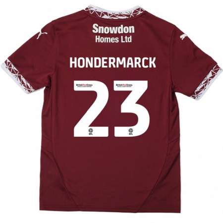 Kandiny Herren William Hondermarck #23 Burgundrot Heimtrikot Trikot 2024/25 T-Shirt Österreich