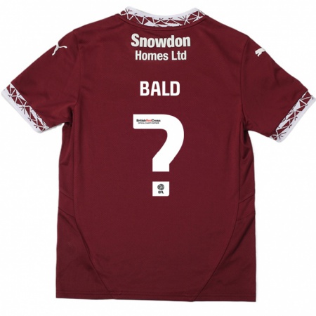 Kandiny Uomo Maglia Marcus Bald #0 Borgogna Kit Gara Home 2024/25 Maglietta