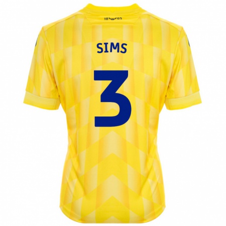 Kandiny Uomo Maglia Gemma Sims #3 Giallo Kit Gara Home 2024/25 Maglietta