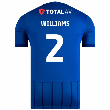 Kandiny Uomo Maglia Jordan Williams #2 Blu Kit Gara Home 2024/25 Maglietta