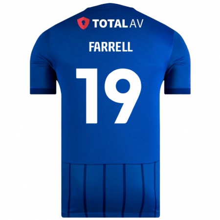 Kandiny Uomo Maglia Jacob Farrell #19 Blu Kit Gara Home 2024/25 Maglietta