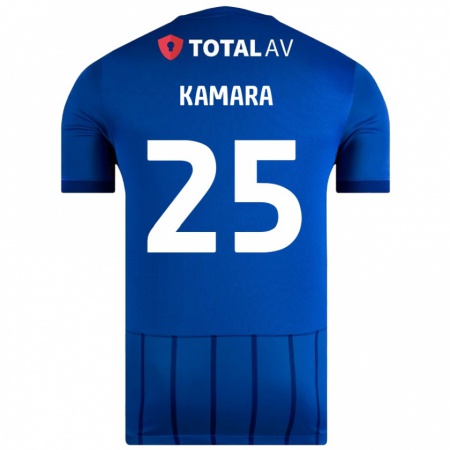 Kandiny Män Abdoulaye Kamara #25 Blå Hemmatröja Matchtröjor 2024/25 Tröjor T-Tröja