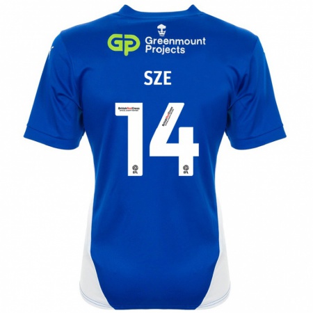 Kandiny Uomo Maglia Chris Sze #14 Blu Bianco Kit Gara Home 2024/25 Maglietta