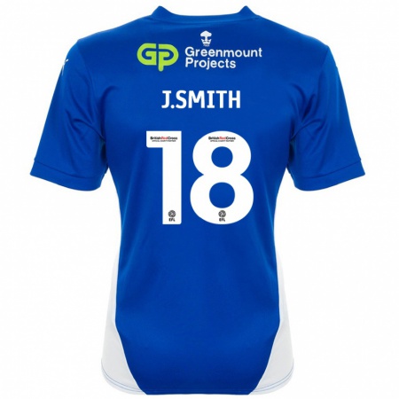 Kandiny Uomo Maglia Jonny Smith #18 Blu Bianco Kit Gara Home 2024/25 Maglietta