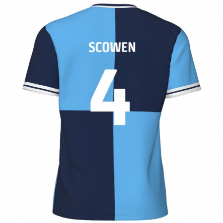 Kandiny Heren Josh Scowen #4 Hemelsblauw Donkerblauw Thuisshirt Thuistenue 2024/25 T-Shirt België