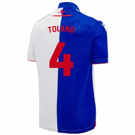 Kandiny Hombre Camiseta Tyler Toland #4 Azul Cielo Blanco 1ª Equipación 2024/25 La Camisa