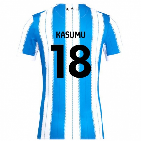 Kandiny Uomo Maglia David Kasumu #18 Blu Bianco Kit Gara Home 2024/25 Maglietta