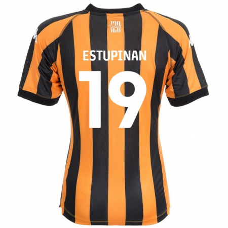 Kandiny Hombre Camiseta Óscar Estupiñán #19 Negro Ámbar 1ª Equipación 2024/25 La Camisa