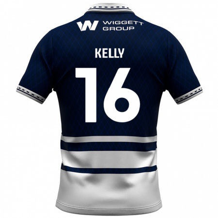 Kandiny Herren Daniel Kelly #16 Marineblau Weiß Heimtrikot Trikot 2024/25 T-Shirt Österreich