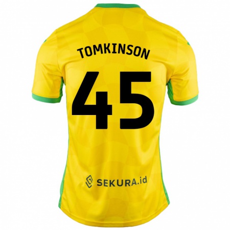 Kandiny Herren Jonathan Tomkinson #45 Gelb Grün Heimtrikot Trikot 2024/25 T-Shirt Österreich