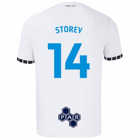 Kandiny Uomo Maglia Jordan Storey #14 Bianco Kit Gara Home 2024/25 Maglietta