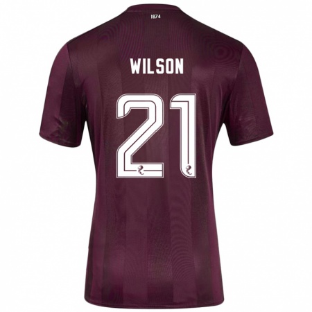 Kandiny Herren James Wilson #21 Burgundrot Heimtrikot Trikot 2024/25 T-Shirt Österreich