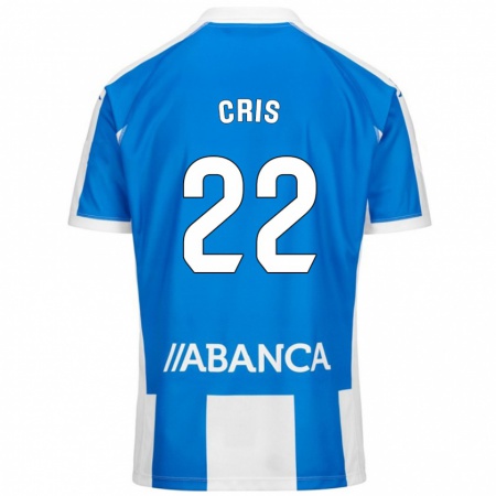 Kandiny Hombre Camiseta Cris #22 Azul Blanco 1ª Equipación 2024/25 La Camisa