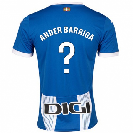 Kandiny Män Jon Ander Barriga #0 Blå Hemmatröja Matchtröjor 2024/25 Tröjor T-Tröja