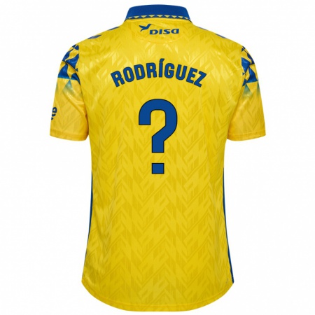 Kandiny Män David Rodríguez #0 Gul Blå Hemmatröja Matchtröjor 2024/25 Tröjor T-Tröja