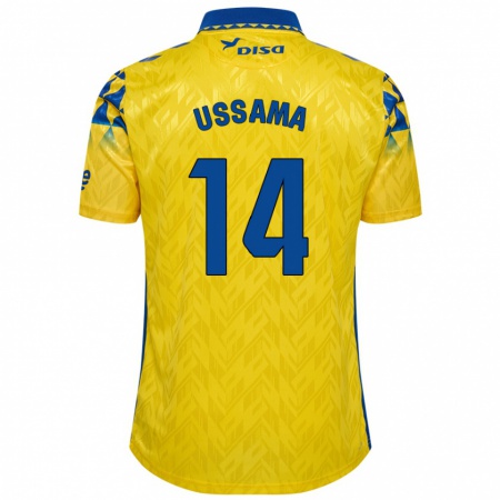 Kandiny Hombre Camiseta Ussama #14 Amarillo Azul 1ª Equipación 2024/25 La Camisa