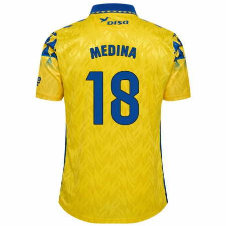 Kandiny Män Iván Medina #18 Gul Blå Hemmatröja Matchtröjor 2024/25 Tröjor T-Tröja