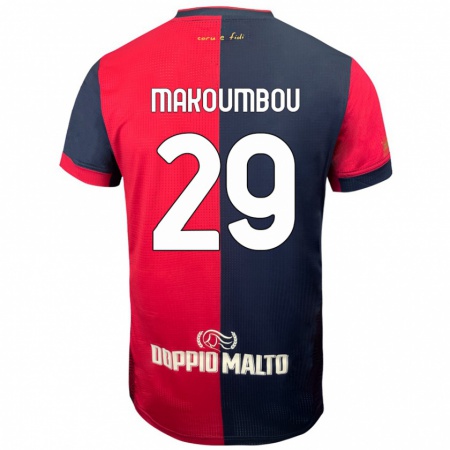 Kandiny Hombre Camiseta Antoine Makoumbou #29 Rojo Azul Más Oscuro 1ª Equipación 2024/25 La Camisa