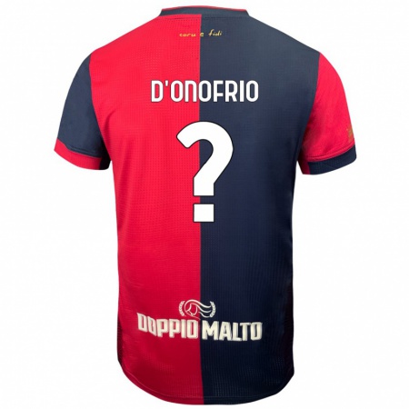 Kandiny Herren Vincenzo D'onofrio #0 Rot Dunkleres Blau Heimtrikot Trikot 2024/25 T-Shirt Österreich