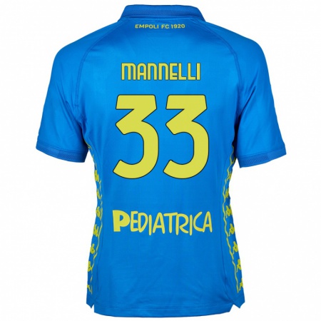 Kandiny Män Matteo Mannelli #33 Blå Hemmatröja Matchtröjor 2024/25 Tröjor T-Tröja