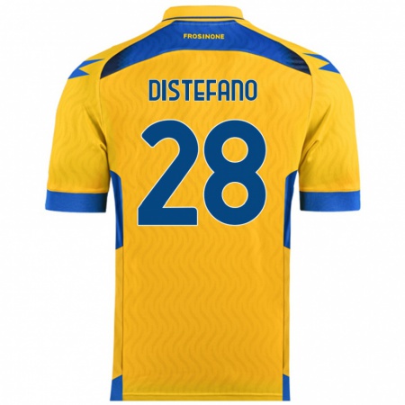 Kandiny Hombre Camiseta Filippo Distefano #28 Amarillo 1ª Equipación 2024/25 La Camisa