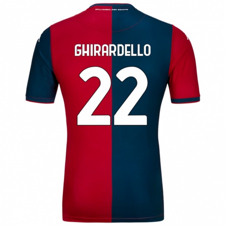 Kandiny Hombre Camiseta Tommaso Ghirardello #22 Rojo Azul Oscuro 1ª Equipación 2024/25 La Camisa México