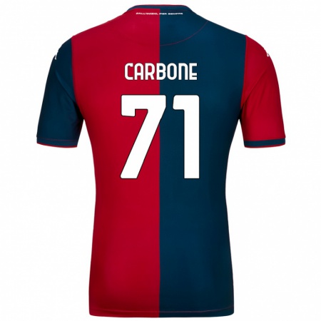 Kandiny Uomo Maglia Filippo Carbone #71 Rosso Blu Scuro Kit Gara Home 2024/25 Maglietta