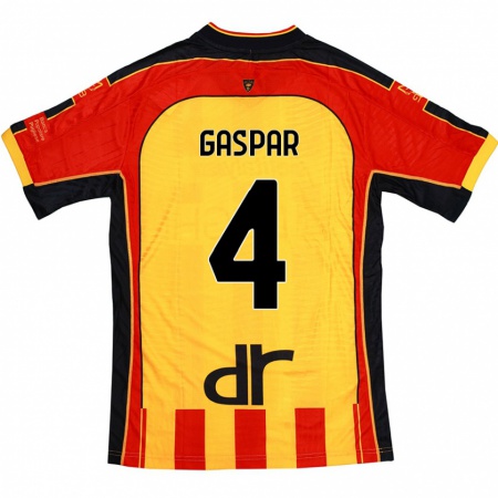 Kandiny Uomo Maglia Kialonda Gaspar #4 Giallo Rosso Kit Gara Home 2024/25 Maglietta