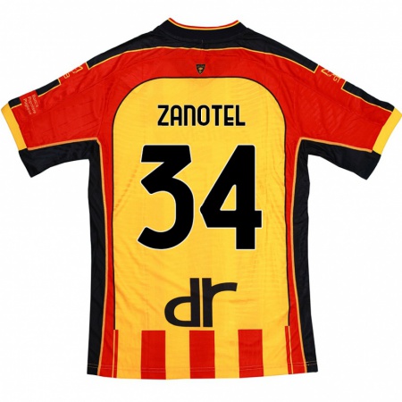 Kandiny Uomo Maglia Giovanni Zanotel #34 Giallo Rosso Kit Gara Home 2024/25 Maglietta