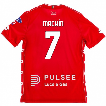 Kandiny Uomo Maglia José Machín #7 Rosso Bianco Kit Gara Home 2024/25 Maglietta