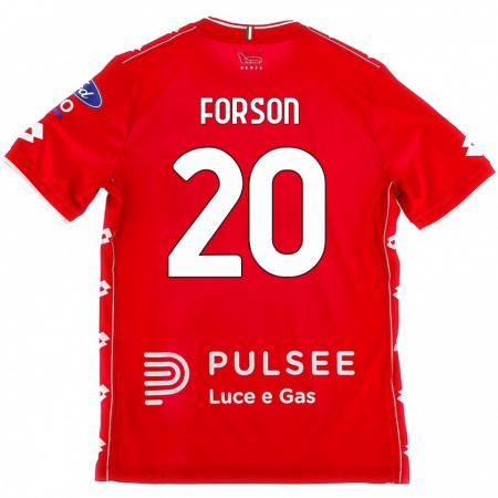 Kandiny Uomo Maglia Omari Forson #20 Rosso Bianco Kit Gara Home 2024/25 Maglietta