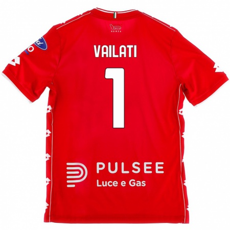 Kandiny Uomo Maglia Andrea Vailati #1 Rosso Bianco Kit Gara Home 2024/25 Maglietta