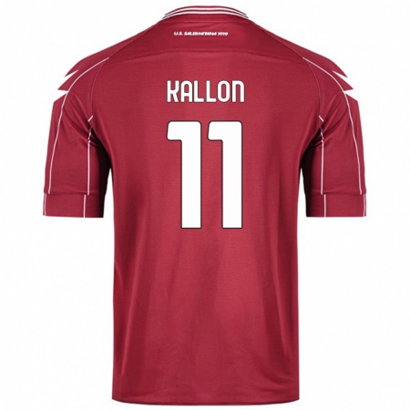 Kandiny Uomo Maglia Yayah Kallon #11 Borgogna Kit Gara Home 2024/25 Maglietta