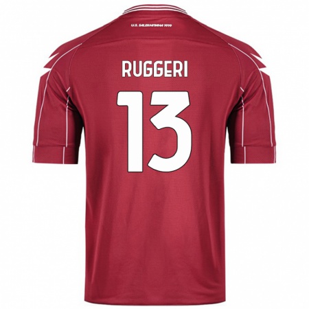 Kandiny Uomo Maglia Fabio Ruggeri #13 Borgogna Kit Gara Home 2024/25 Maglietta