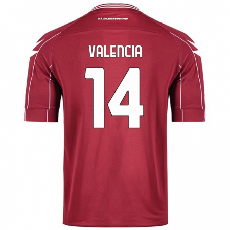 Kandiny Herren Diego Valencia #14 Burgundrot Heimtrikot Trikot 2024/25 T-Shirt Österreich