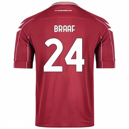 Kandiny Herren Jayden Braaf #24 Burgundrot Heimtrikot Trikot 2024/25 T-Shirt Österreich