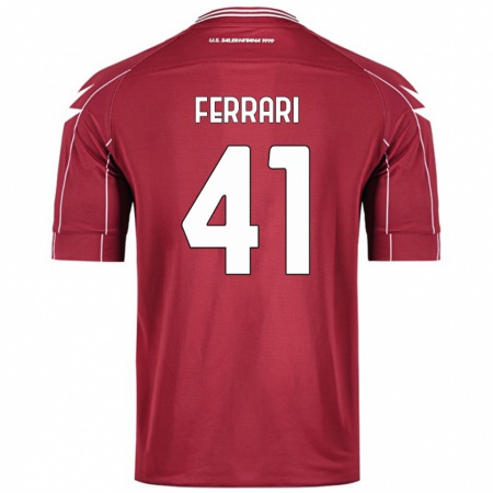 Kandiny Uomo Maglia Tommaso Ferrari #41 Borgogna Kit Gara Home 2024/25 Maglietta