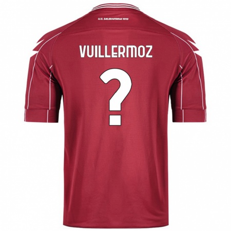 Kandiny Uomo Maglia Joshua Vuillermoz #0 Borgogna Kit Gara Home 2024/25 Maglietta