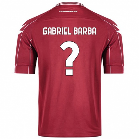 Kandiny Uomo Maglia Luigi Gabriel Barba #0 Borgogna Kit Gara Home 2024/25 Maglietta