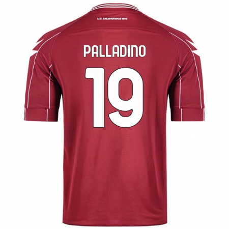 Kandiny Uomo Maglia Alfonso Palladino #19 Borgogna Kit Gara Home 2024/25 Maglietta