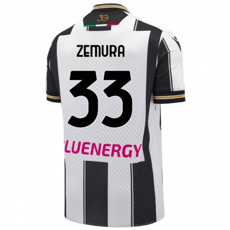 Kandiny Hombre Camiseta Jordan Zemura #33 Blanco Negro 1ª Equipación 2024/25 La Camisa