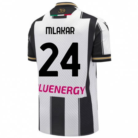 Kandiny Hombre Camiseta Lorenzo Mlakar #24 Blanco Negro 1ª Equipación 2024/25 La Camisa México