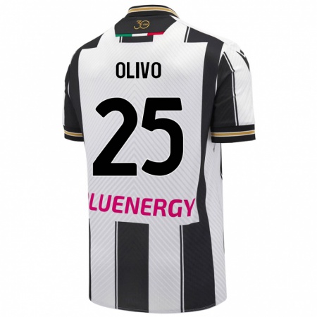 Kandiny Uomo Maglia Gioele Olivo #25 Bianco Nero Kit Gara Home 2024/25 Maglietta