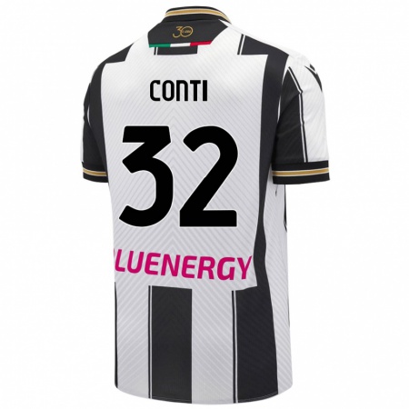 Kandiny Hombre Camiseta Manuel Conti #32 Blanco Negro 1ª Equipación 2024/25 La Camisa México