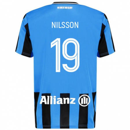 Kandiny Män Gustaf Nilsson #19 Himmelsblå Svart Hemmatröja Matchtröjor 2024/25 Tröjor T-Tröja