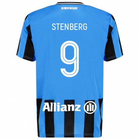 KandinyメンズHanna Stenberg#9スカイブルー ブラックホームシャツ2024/25ジャージーユニフォーム