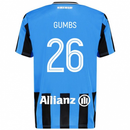 KandinyメンズAisse Gumbs#26スカイブルー ブラックホームシャツ2024/25ジャージーユニフォーム